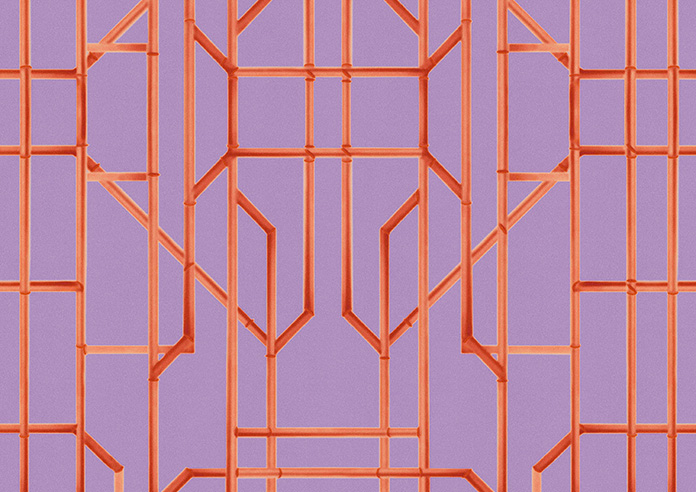 Bamboo Candy, Red Lilac - Roman Blind - Image 7